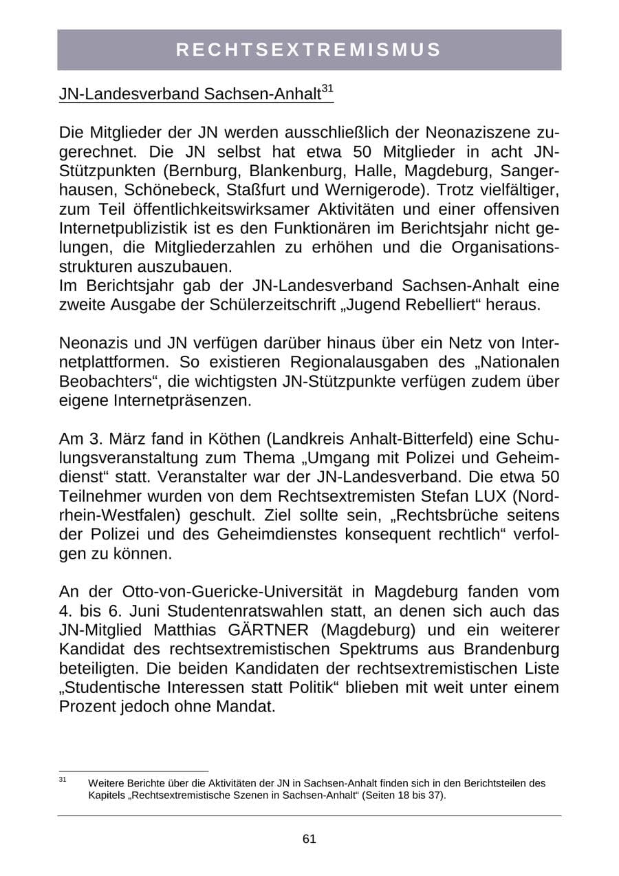 Seite 64 des Verfassungsschutzbericht 2007 Sachsen-Anhalt
