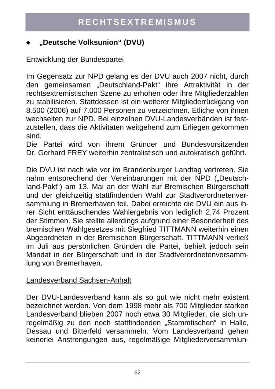 Seite 65 des Verfassungsschutzbericht 2007 Sachsen-Anhalt