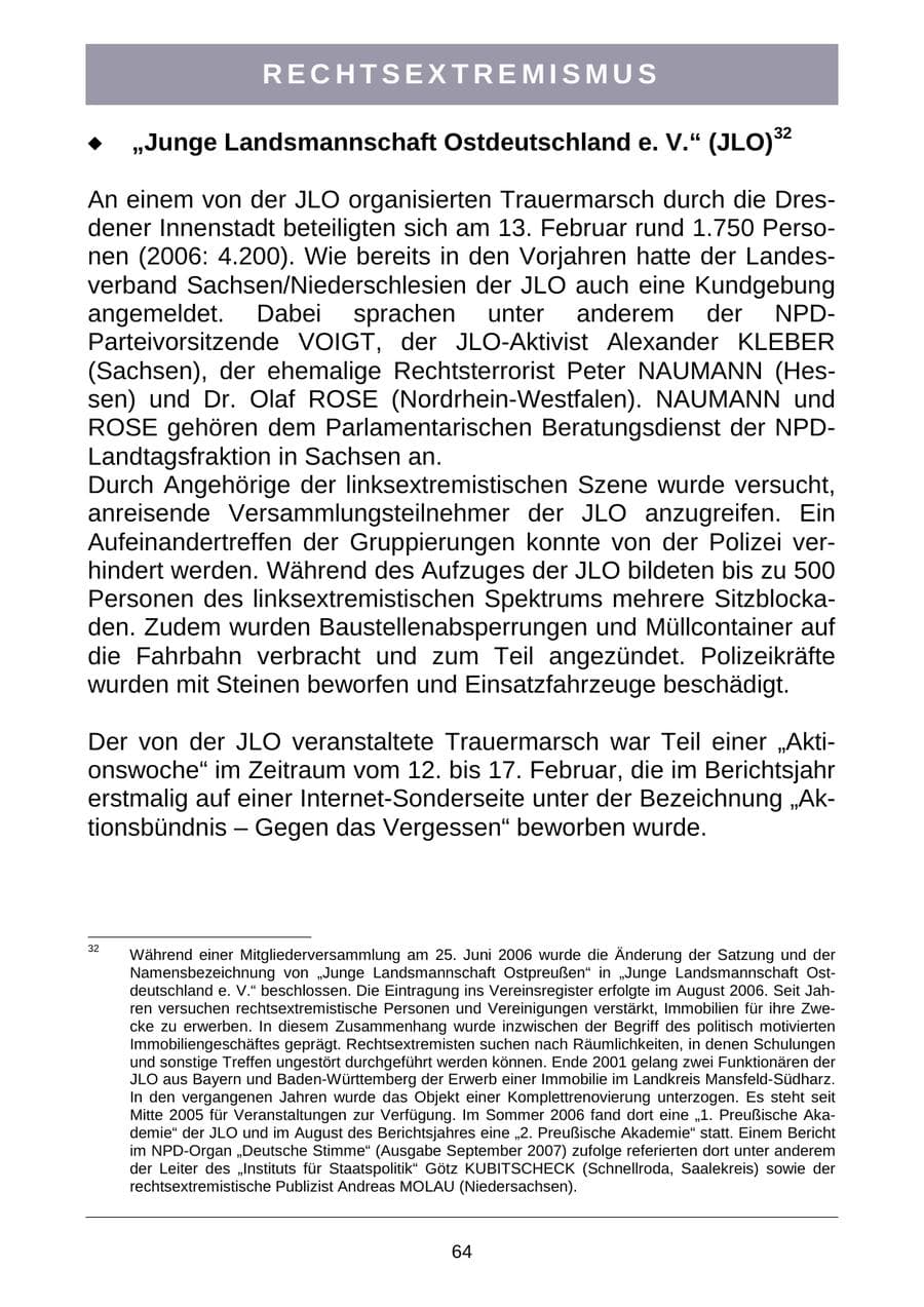 Seite 67 des Verfassungsschutzbericht 2007 Sachsen-Anhalt