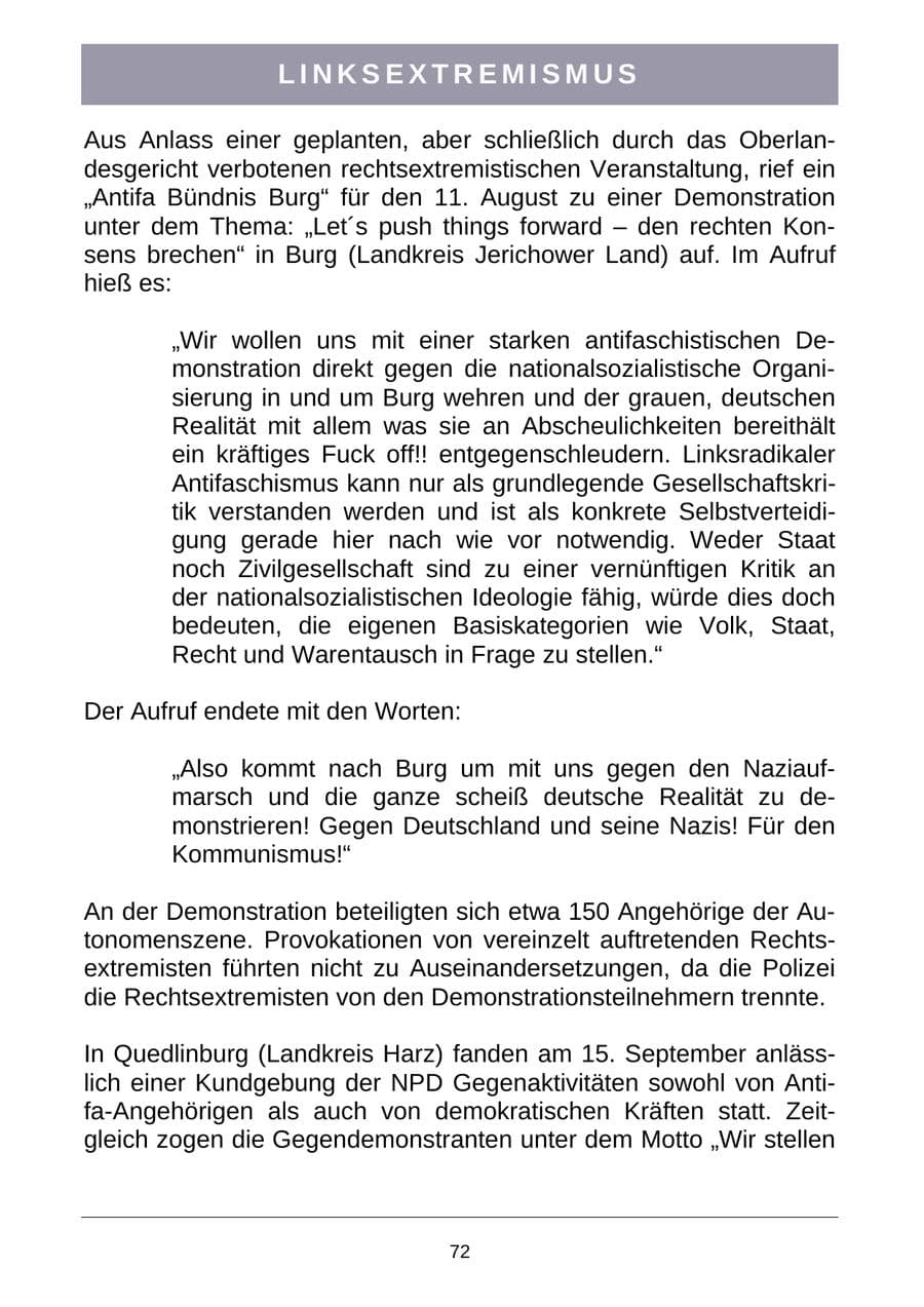 Seite 75 des Verfassungsschutzbericht 2007 Sachsen-Anhalt