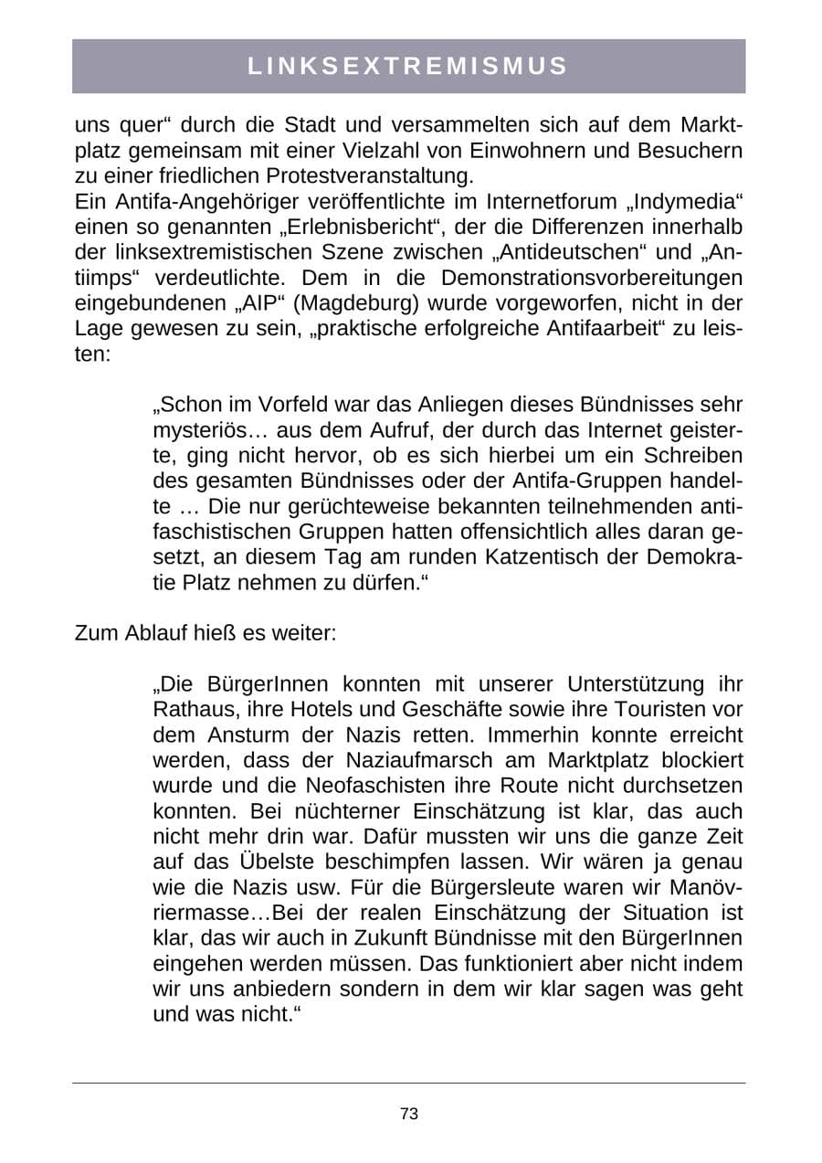 Seite 76 des Verfassungsschutzbericht 2007 Sachsen-Anhalt