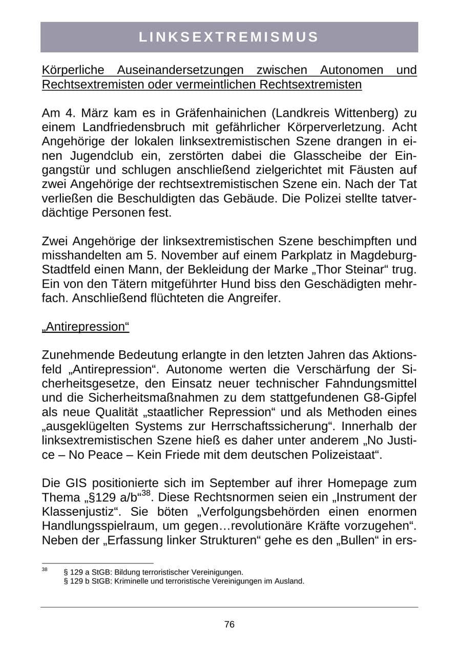 Seite 79 des Verfassungsschutzbericht 2007 Sachsen-Anhalt