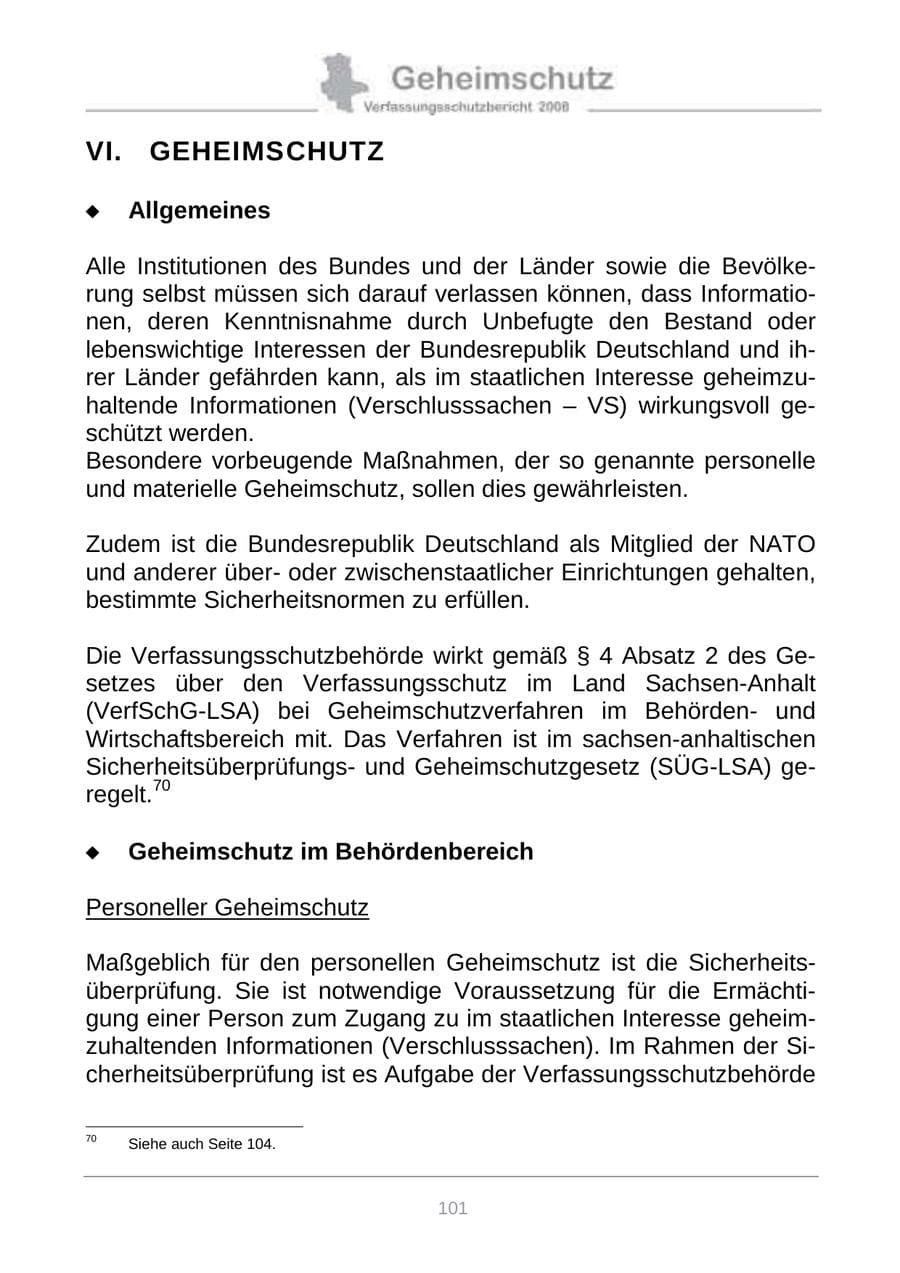 Seite 109 des Verfassungsschutzbericht 2008 Sachsen-Anhalt
