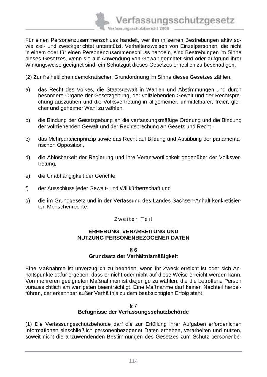 Seite 122 des Verfassungsschutzbericht 2008 Sachsen-Anhalt