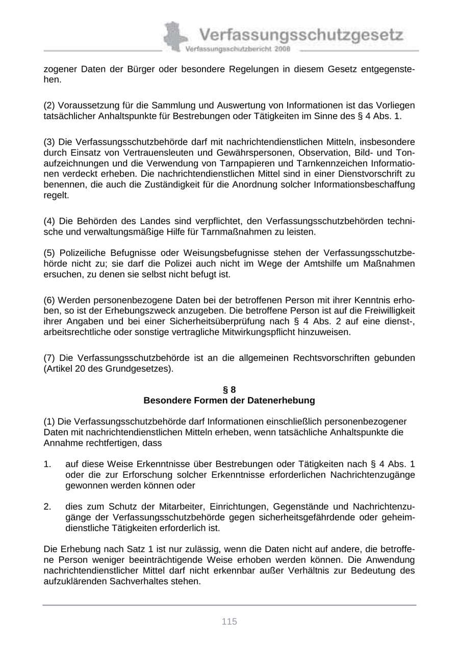 Seite 123 des Verfassungsschutzbericht 2008 Sachsen-Anhalt