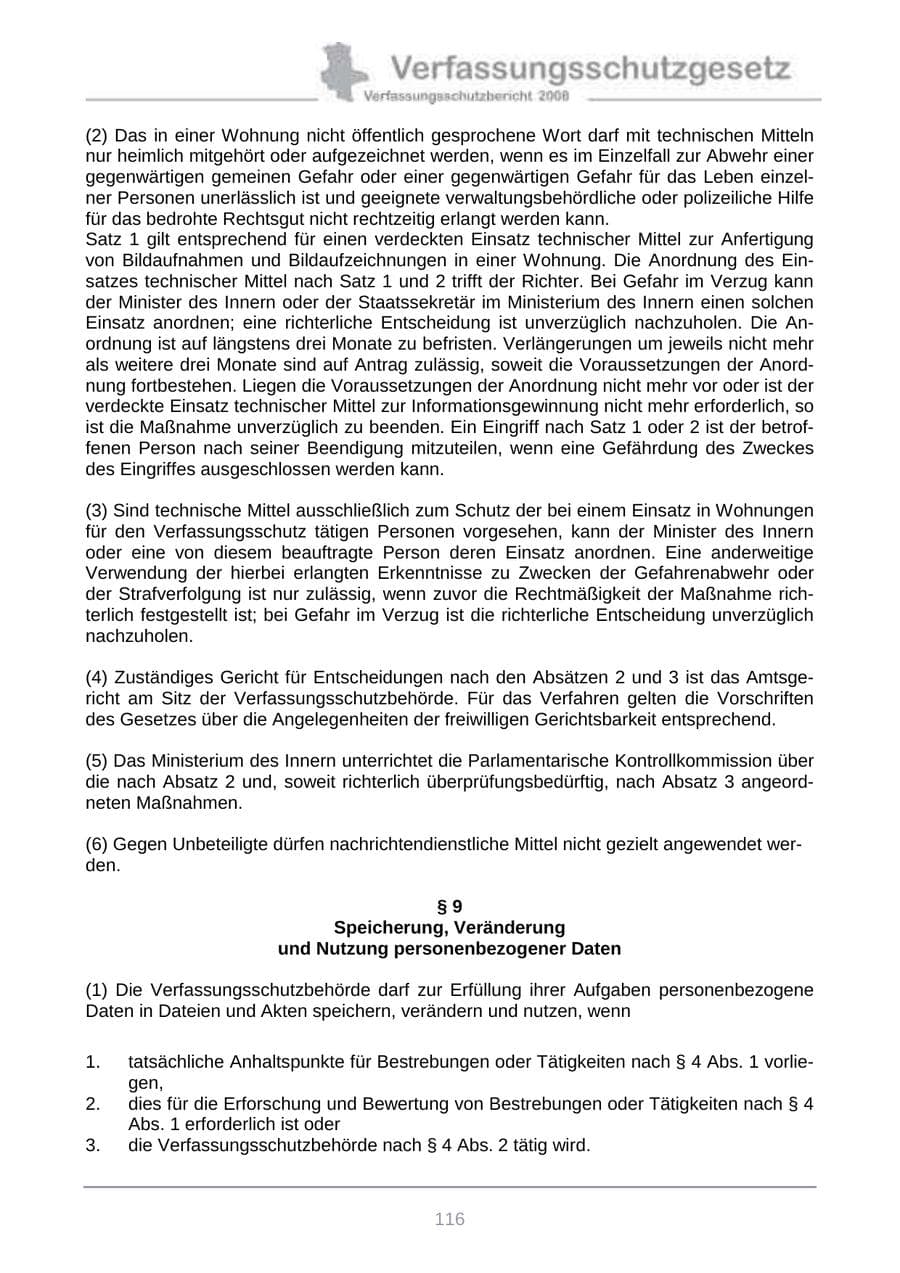 Seite 124 des Verfassungsschutzbericht 2008 Sachsen-Anhalt