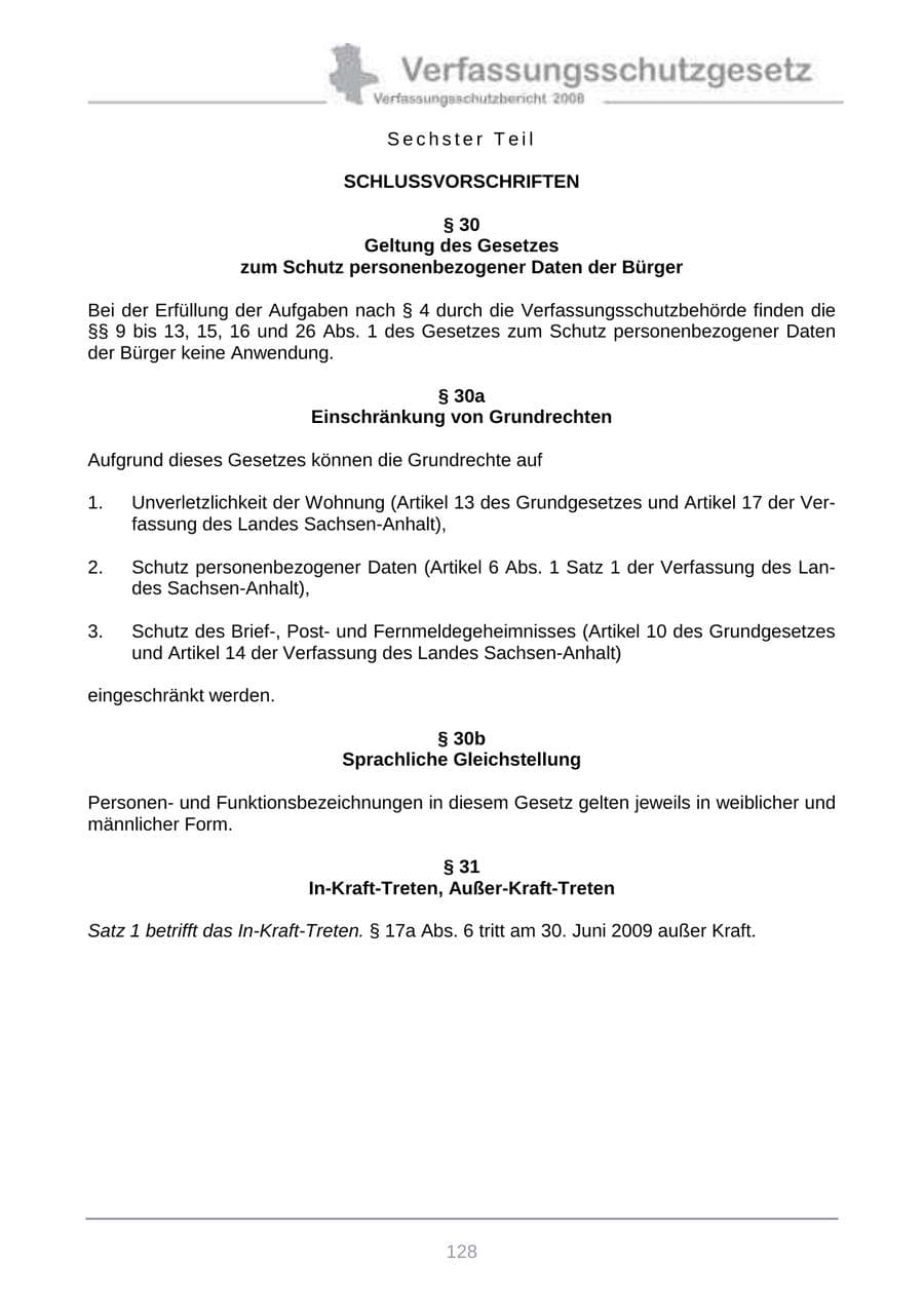 Seite 136 des Verfassungsschutzbericht 2008 Sachsen-Anhalt