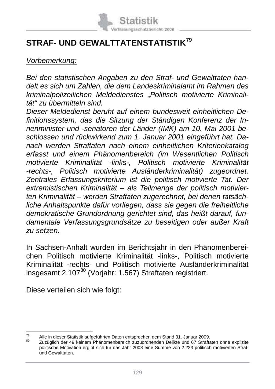 Seite 137 des Verfassungsschutzbericht 2008 Sachsen-Anhalt