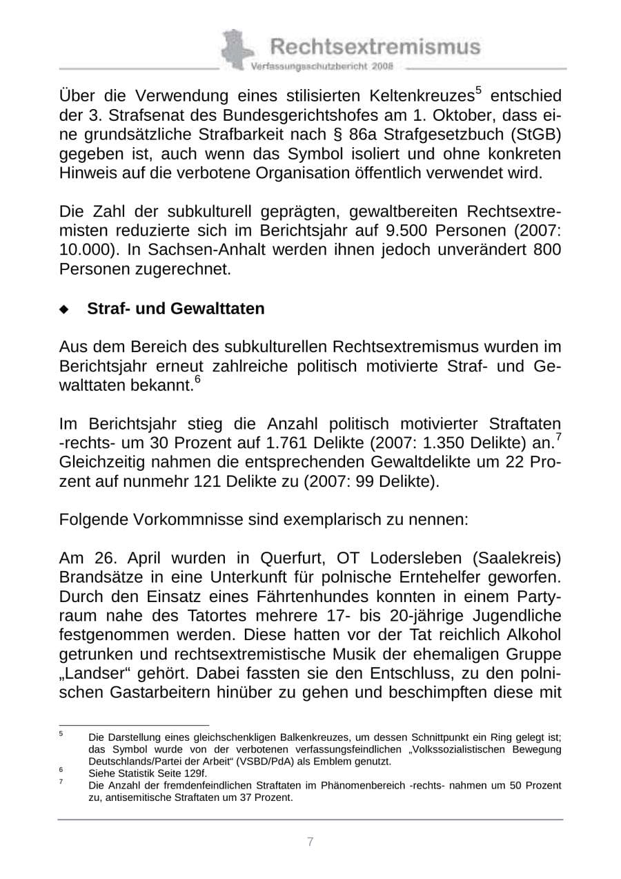 Seite 15 des Verfassungsschutzbericht 2008 Sachsen-Anhalt