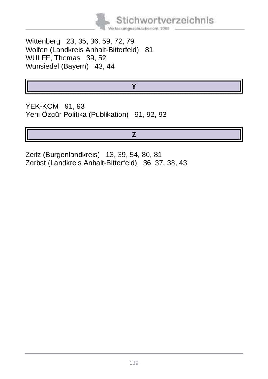 Seite 147 des Verfassungsschutzbericht 2008 Sachsen-Anhalt