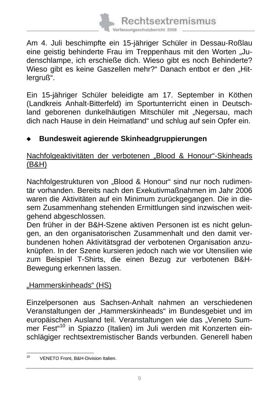Seite 17 des Verfassungsschutzbericht 2008 Sachsen-Anhalt