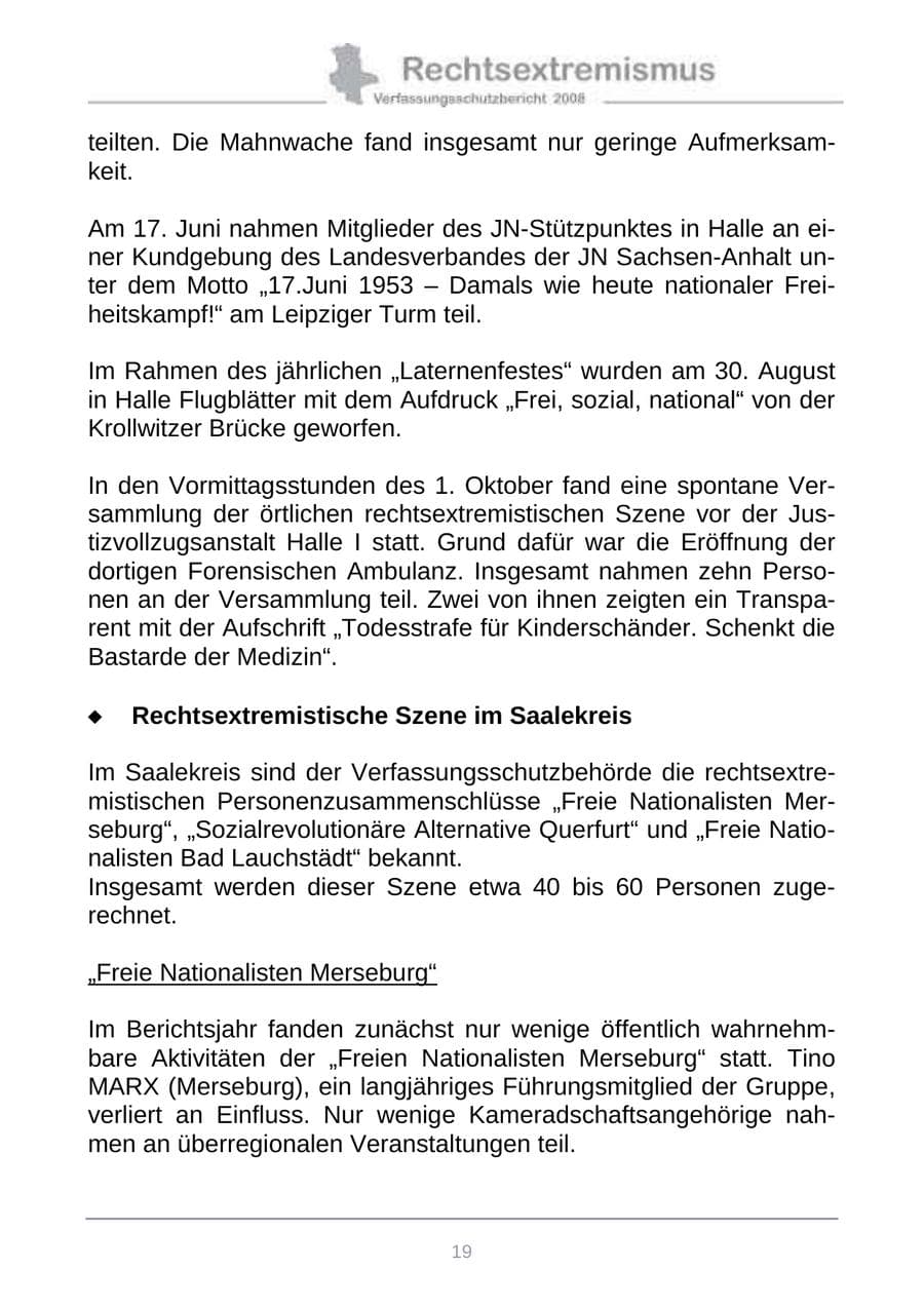 Seite 27 des Verfassungsschutzbericht 2008 Sachsen-Anhalt