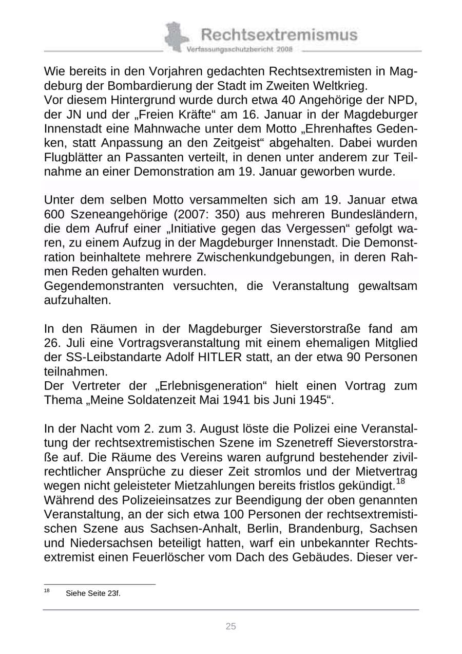 Seite 33 des Verfassungsschutzbericht 2008 Sachsen-Anhalt
