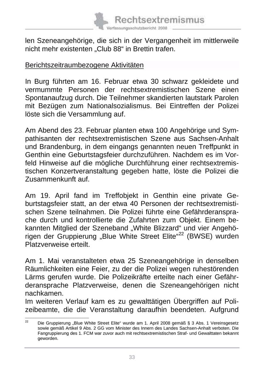 Seite 41 des Verfassungsschutzbericht 2008 Sachsen-Anhalt