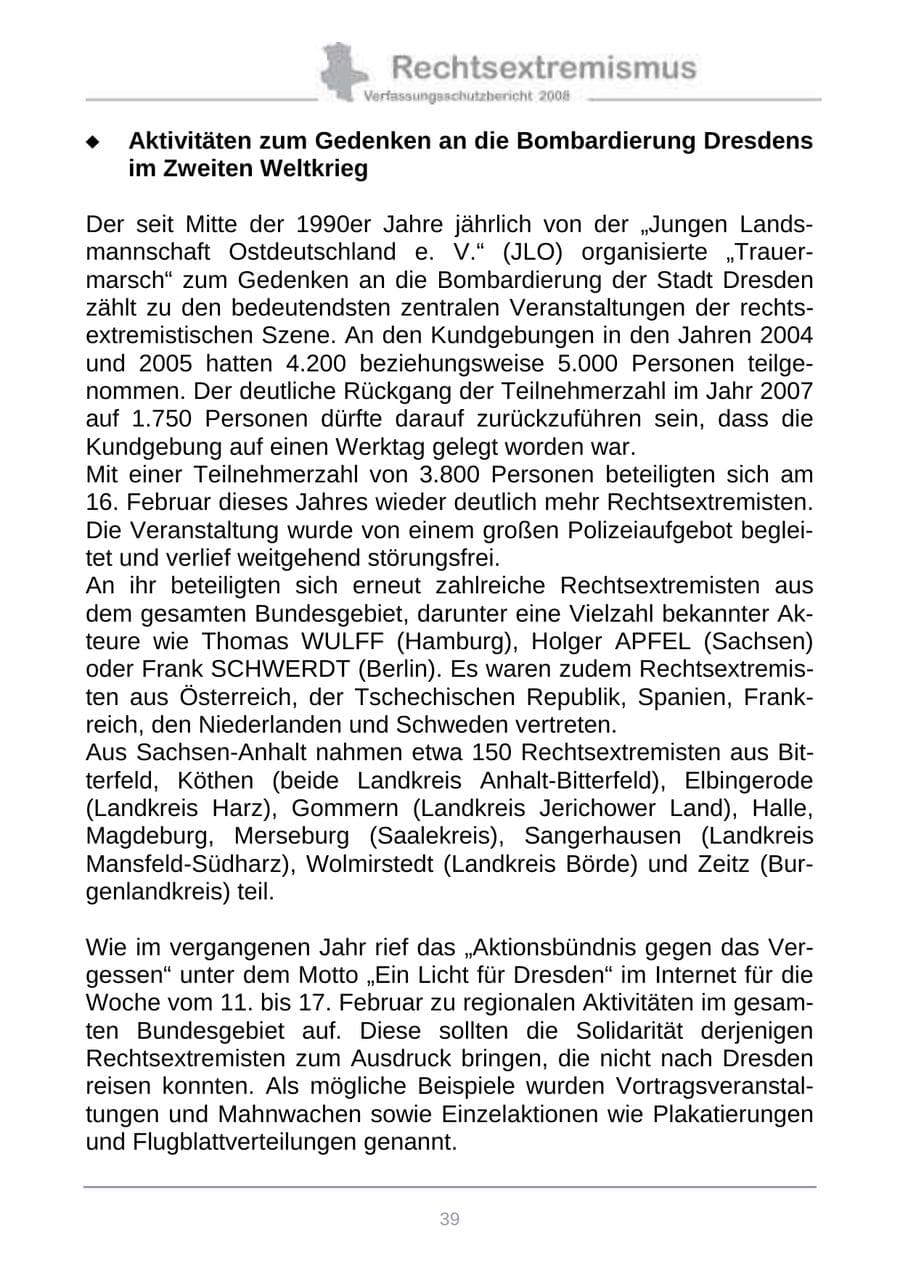 Seite 47 des Verfassungsschutzbericht 2008 Sachsen-Anhalt
