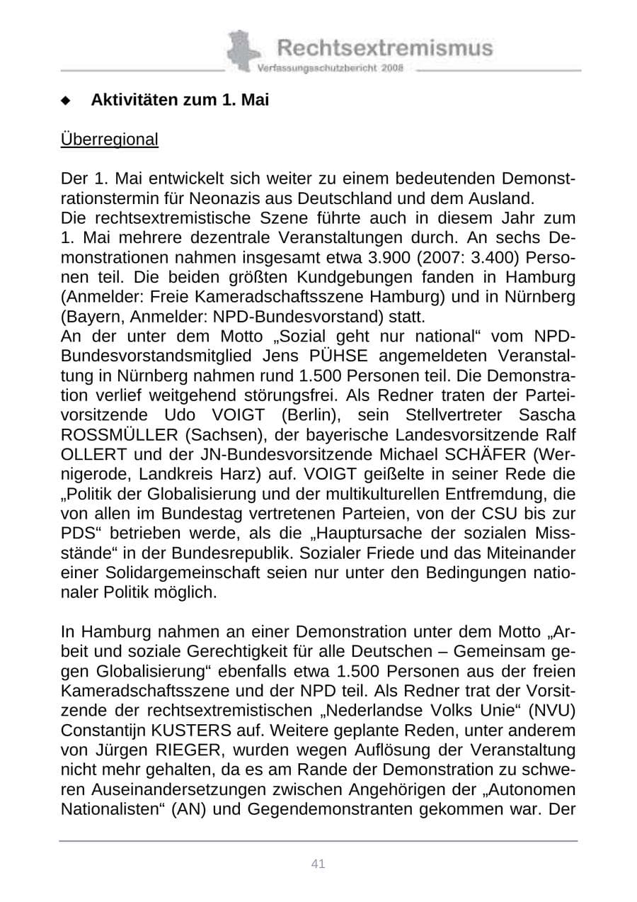 Seite 49 des Verfassungsschutzbericht 2008 Sachsen-Anhalt