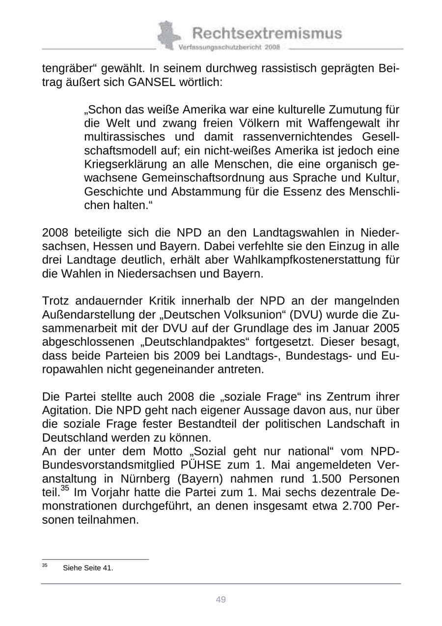 Seite 57 des Verfassungsschutzbericht 2008 Sachsen-Anhalt