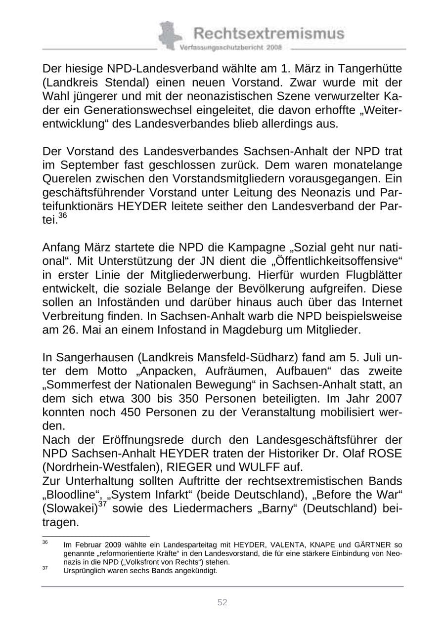 Seite 60 des Verfassungsschutzbericht 2008 Sachsen-Anhalt