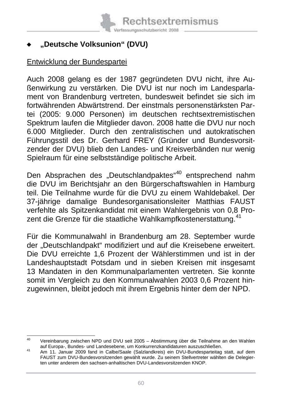 Seite 68 des Verfassungsschutzbericht 2008 Sachsen-Anhalt