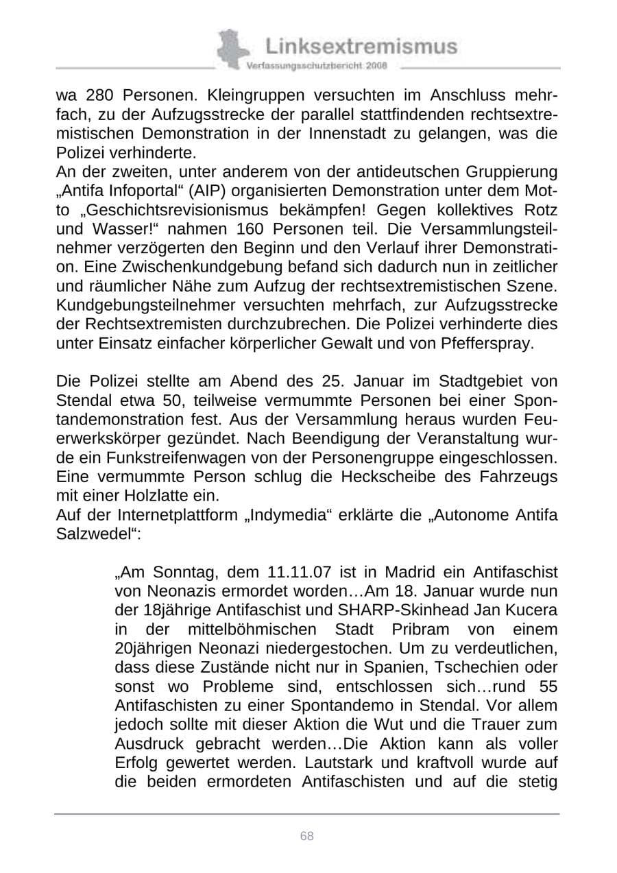 Seite 76 des Verfassungsschutzbericht 2008 Sachsen-Anhalt
