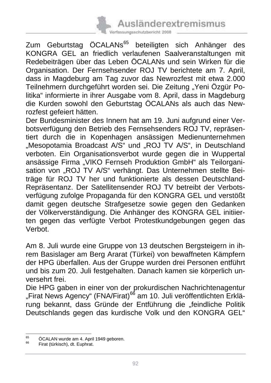 Seite 100 des Verfassungsschutzbericht 2008 Sachsen-Anhalt