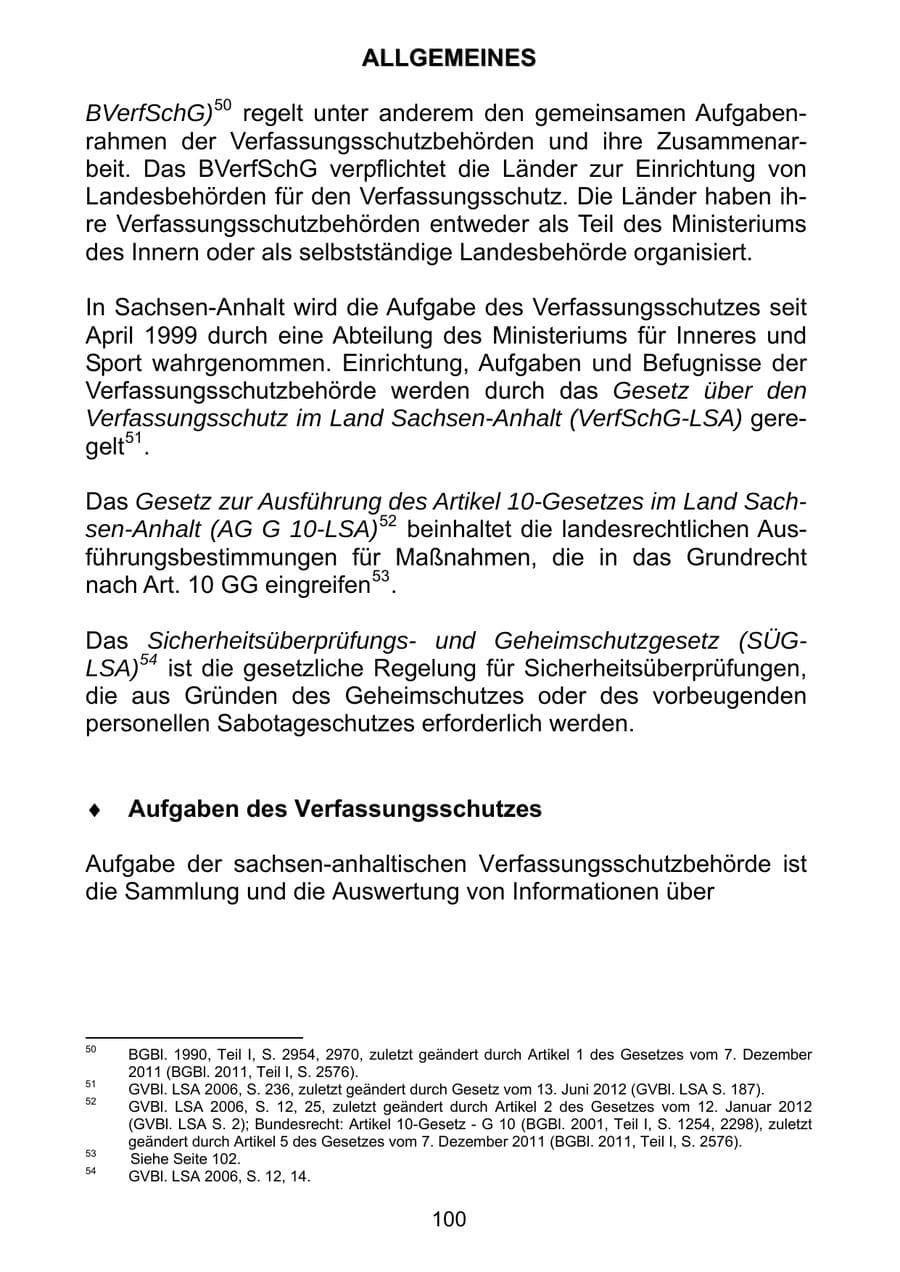 Seite 109 des Verfassungsschutzbericht 2011 Sachsen-Anhalt