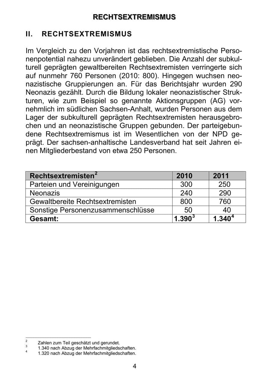 Seite 13 des Verfassungsschutzbericht 2011 Sachsen-Anhalt
