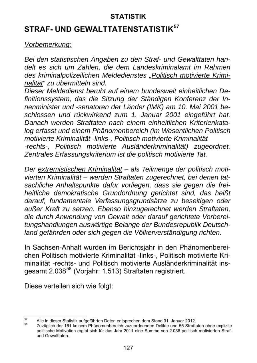 Seite 136 des Verfassungsschutzbericht 2011 Sachsen-Anhalt