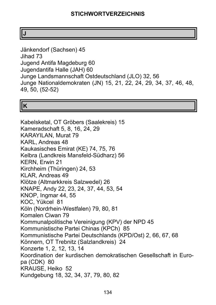 Seite 143 des Verfassungsschutzbericht 2011 Sachsen-Anhalt
