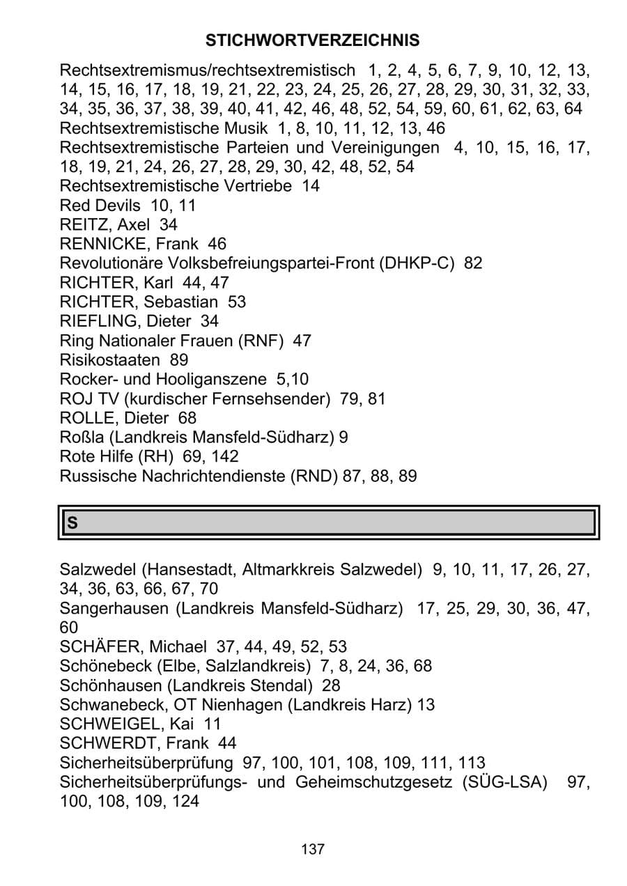 Seite 146 des Verfassungsschutzbericht 2011 Sachsen-Anhalt