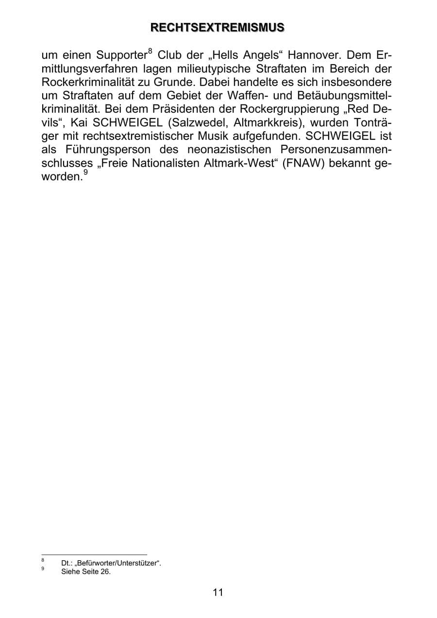 Seite 20 des Verfassungsschutzbericht 2011 Sachsen-Anhalt
