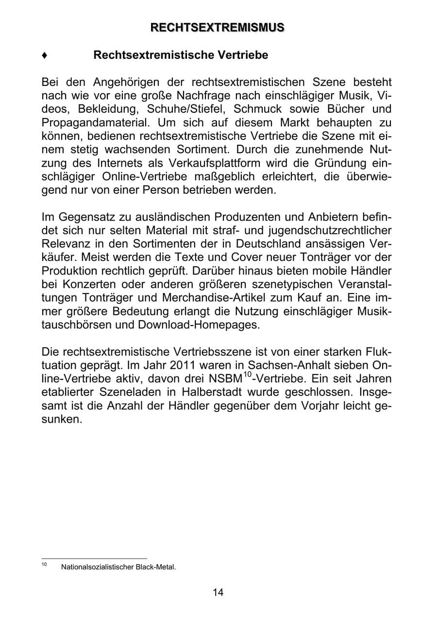Seite 23 des Verfassungsschutzbericht 2011 Sachsen-Anhalt