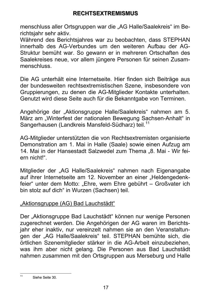 Seite 26 des Verfassungsschutzbericht 2011 Sachsen-Anhalt
