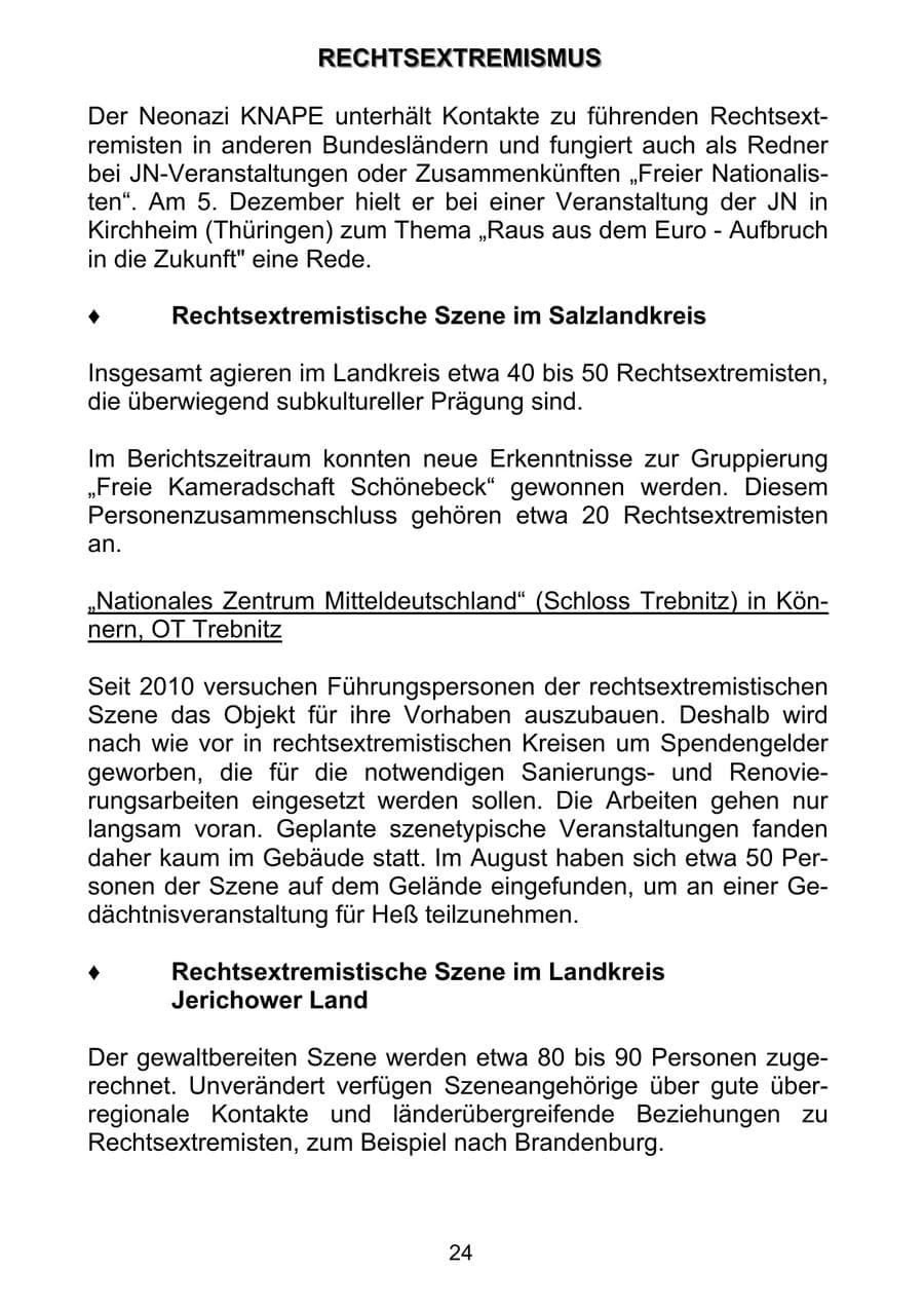 Seite 33 des Verfassungsschutzbericht 2011 Sachsen-Anhalt