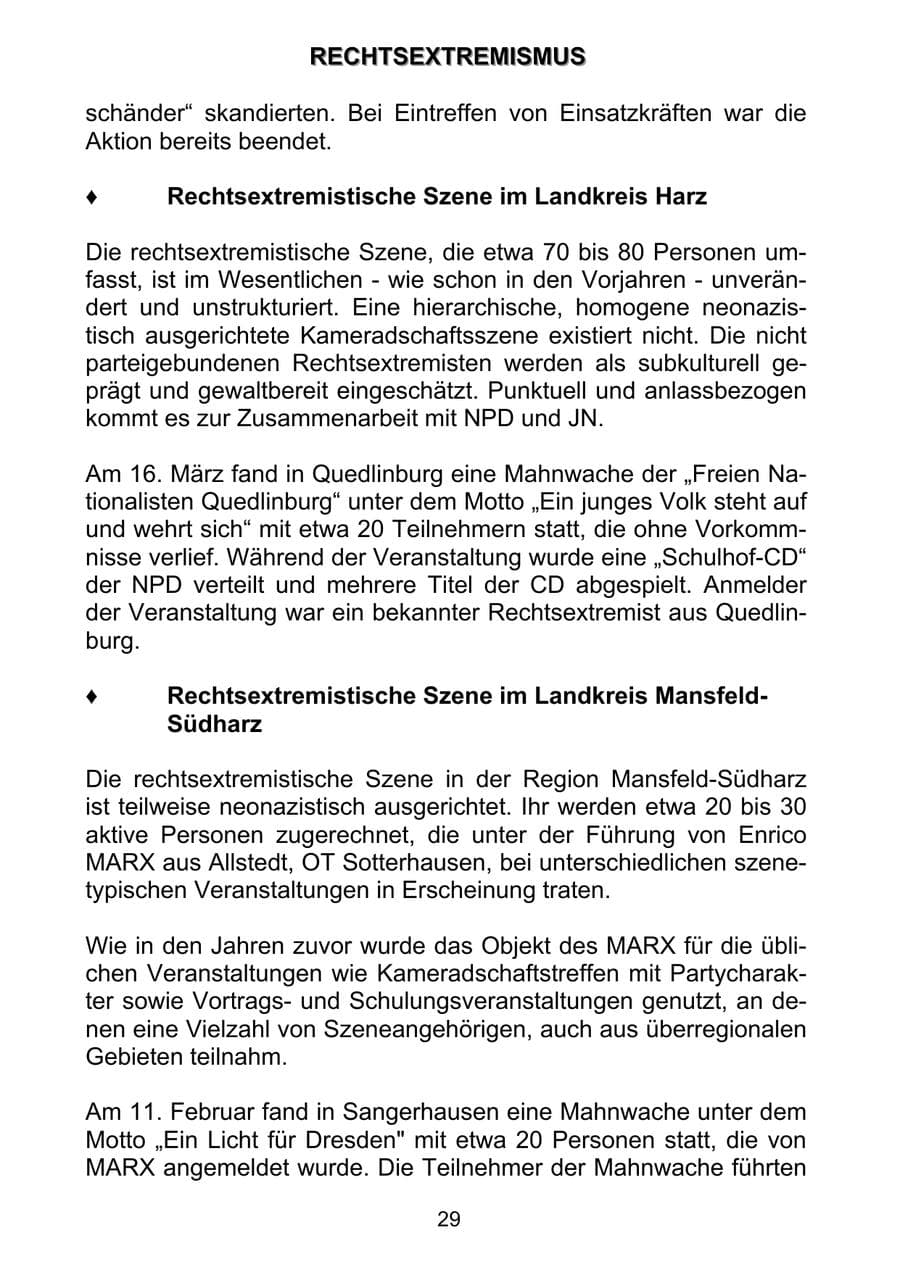 Seite 38 des Verfassungsschutzbericht 2011 Sachsen-Anhalt