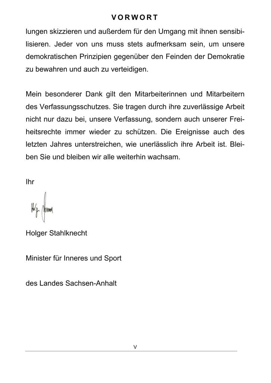 Seite 5 des Verfassungsschutzbericht 2011 Sachsen-Anhalt