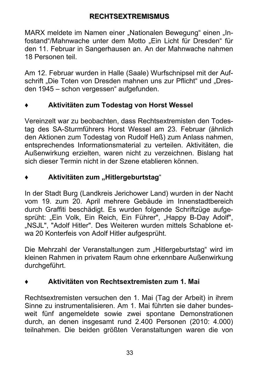 Seite 42 des Verfassungsschutzbericht 2011 Sachsen-Anhalt