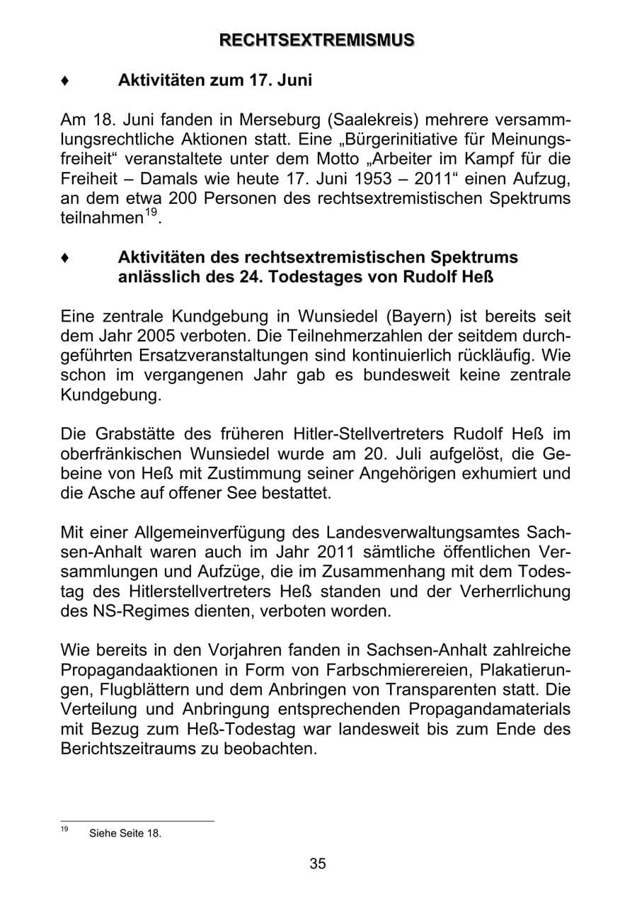 Seite 44 des Verfassungsschutzbericht 2011 Sachsen-Anhalt