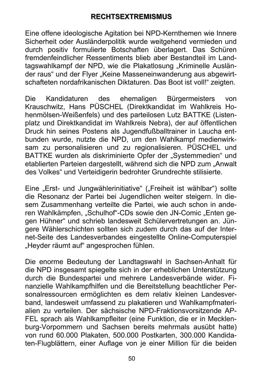 Seite 59 des Verfassungsschutzbericht 2011 Sachsen-Anhalt