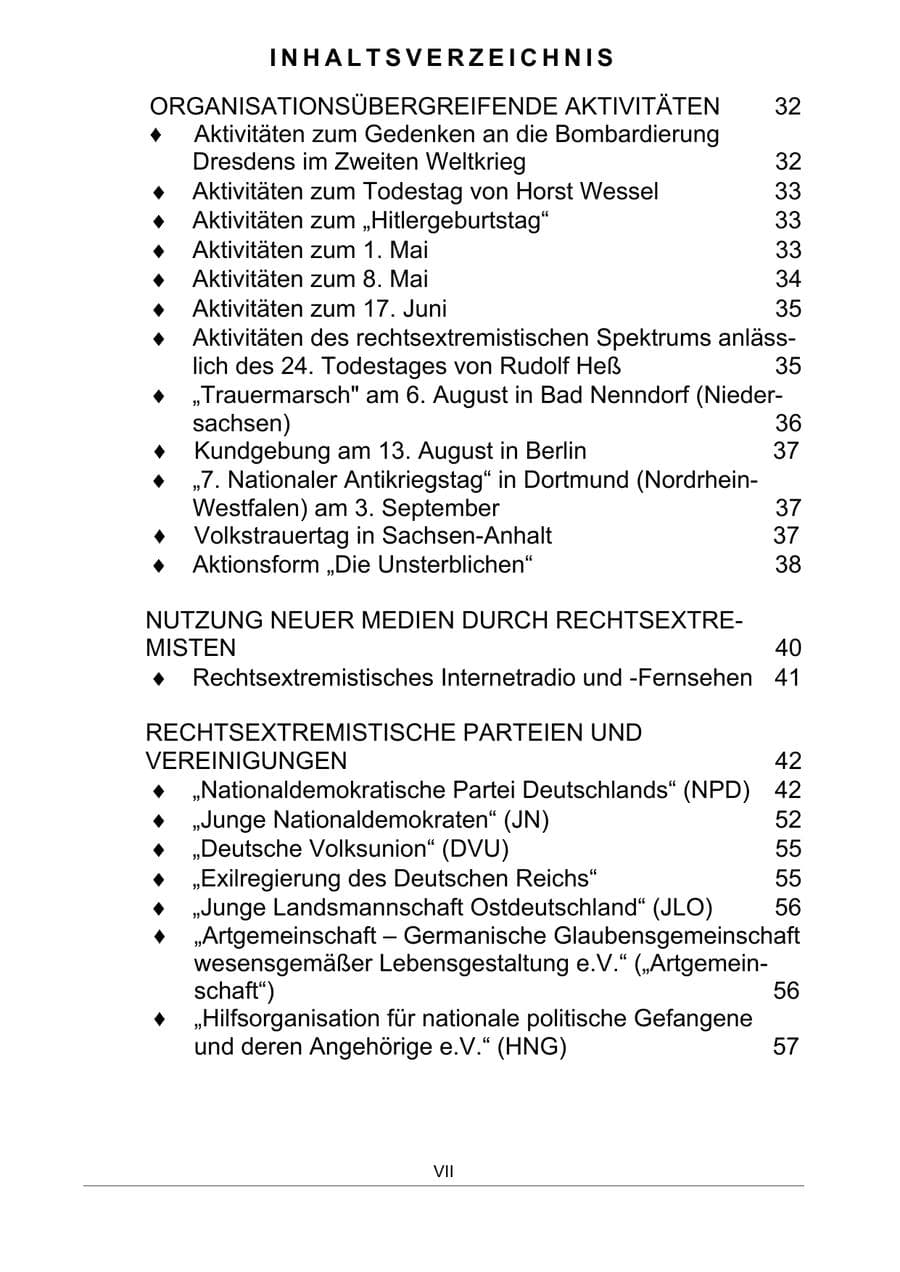 Seite 7 des Verfassungsschutzbericht 2011 Sachsen-Anhalt