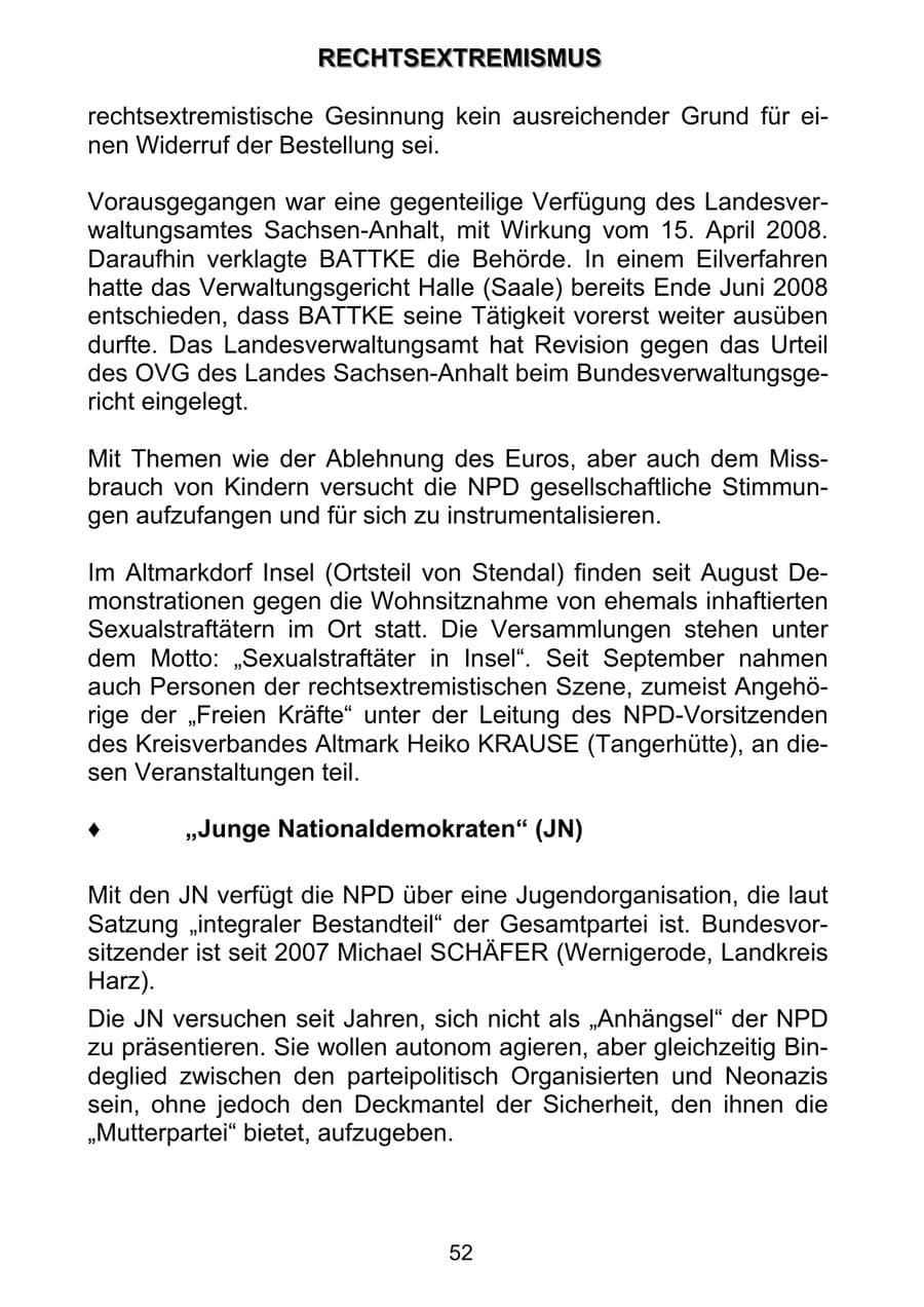 Seite 61 des Verfassungsschutzbericht 2011 Sachsen-Anhalt