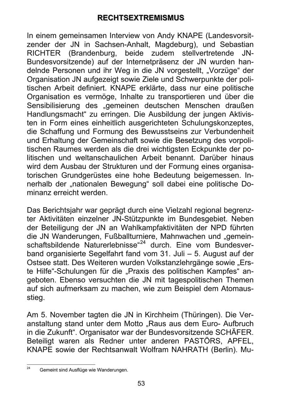 Seite 62 des Verfassungsschutzbericht 2011 Sachsen-Anhalt