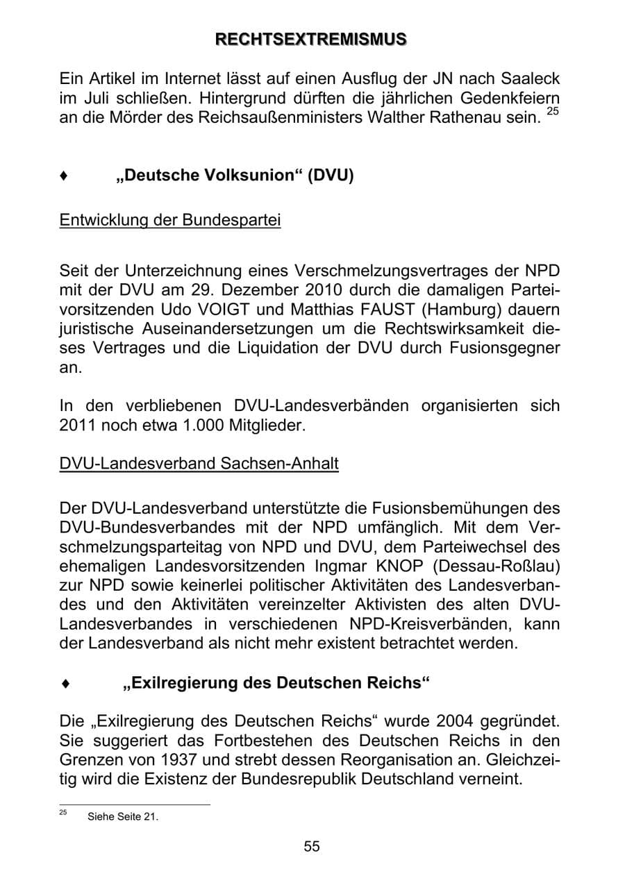 Seite 64 des Verfassungsschutzbericht 2011 Sachsen-Anhalt