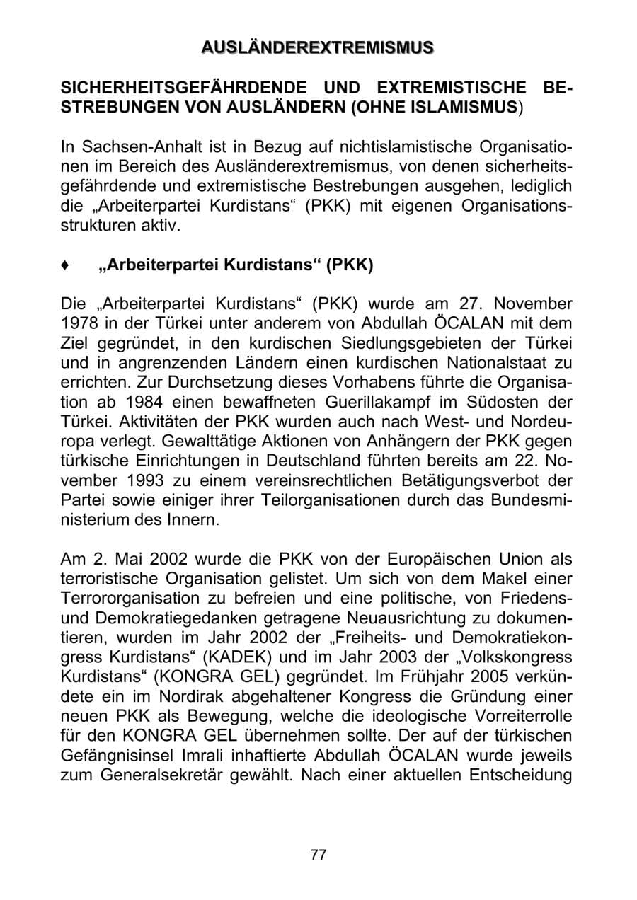Seite 86 des Verfassungsschutzbericht 2011 Sachsen-Anhalt
