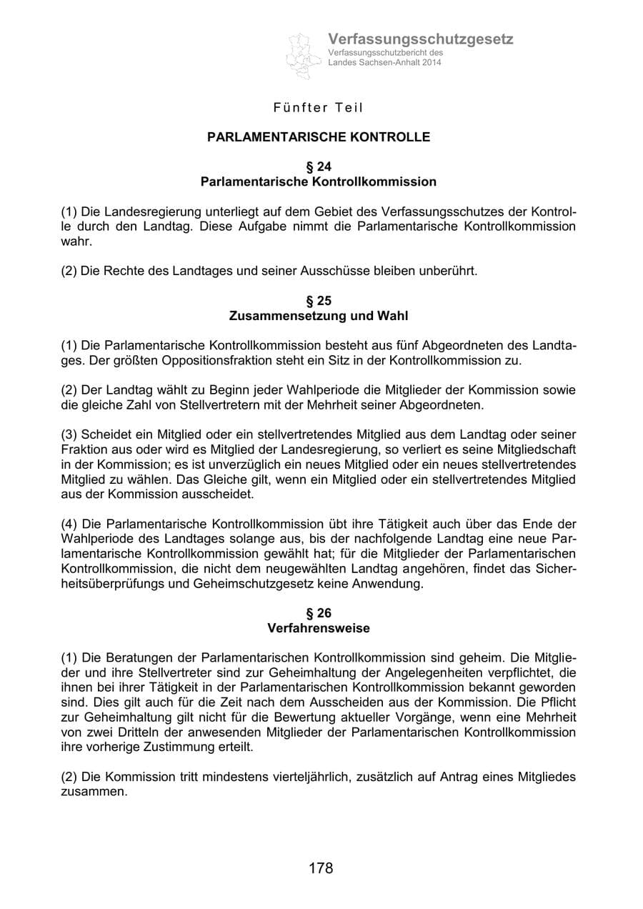 Seite 178 des Verfassungsschutzbericht 2014 Sachsen-Anhalt