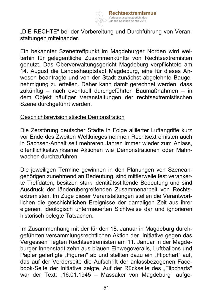 Seite 51 des Verfassungsschutzbericht 2014 Sachsen-Anhalt