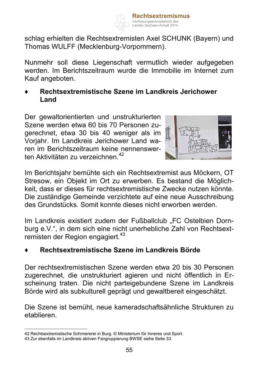 Seite 55 des Verfassungsschutzbericht 2014 Sachsen-Anhalt