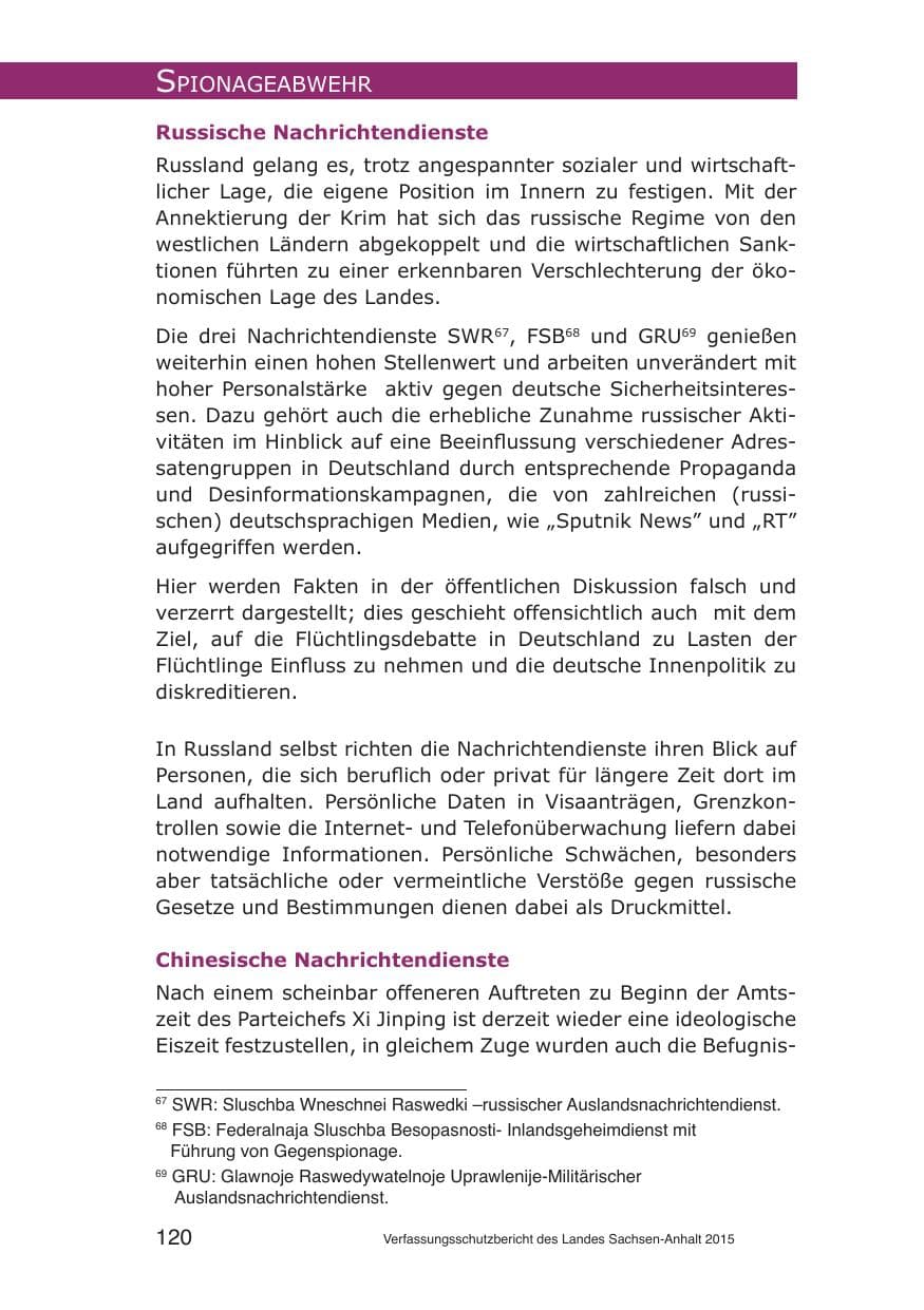 Seite 120 des Verfassungsschutzbericht 2015 Sachsen-Anhalt