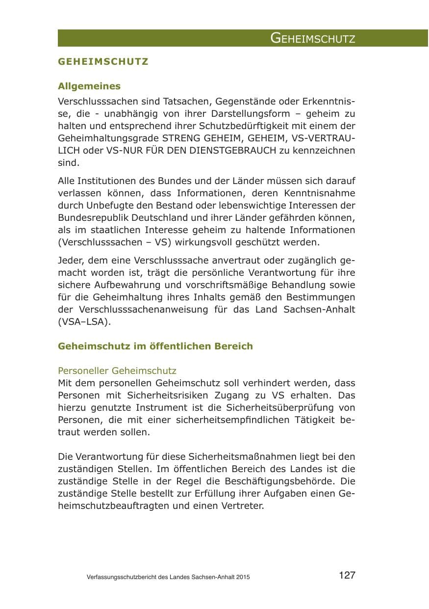 Seite 127 des Verfassungsschutzbericht 2015 Sachsen-Anhalt