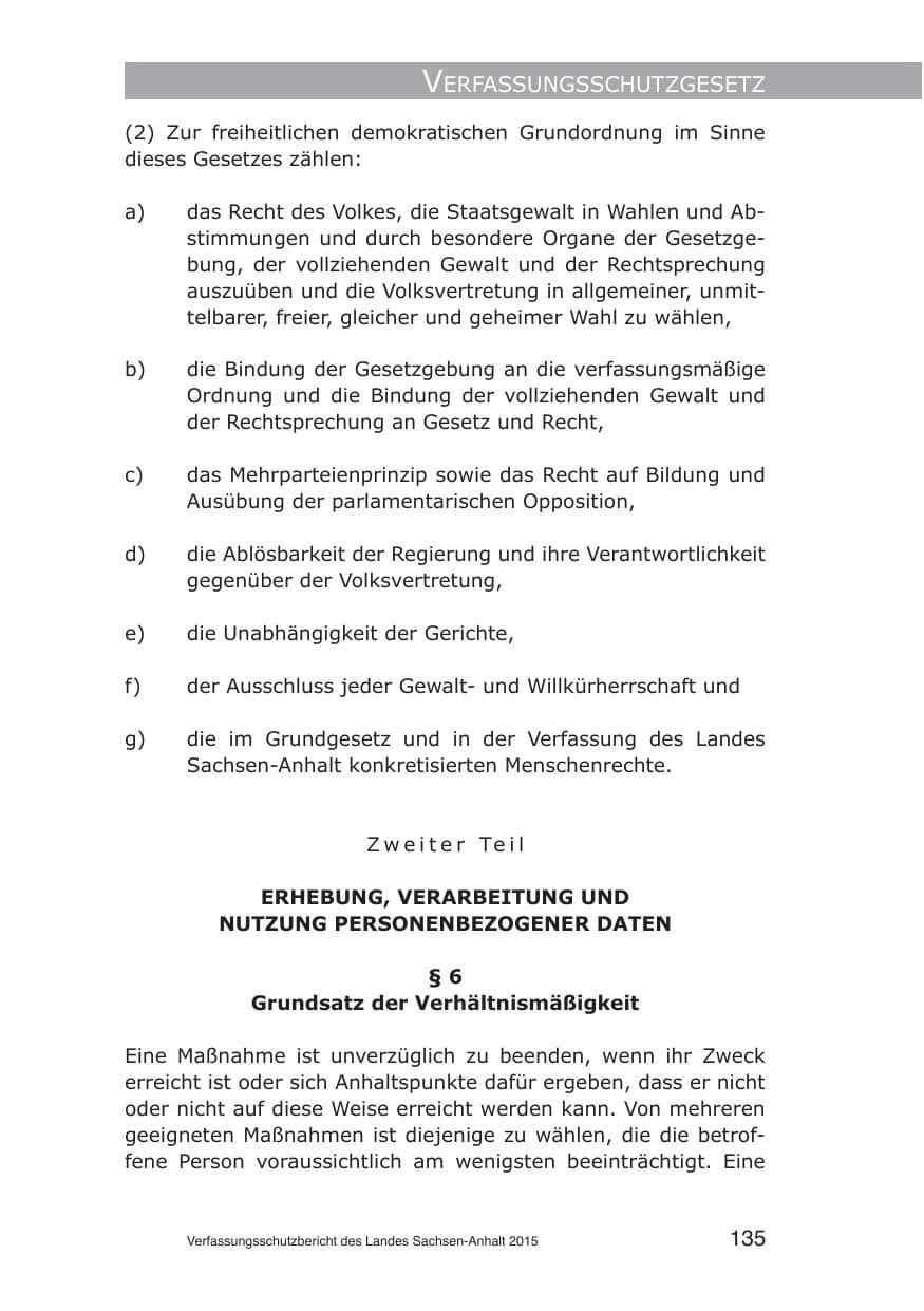 Seite 135 des Verfassungsschutzbericht 2015 Sachsen-Anhalt